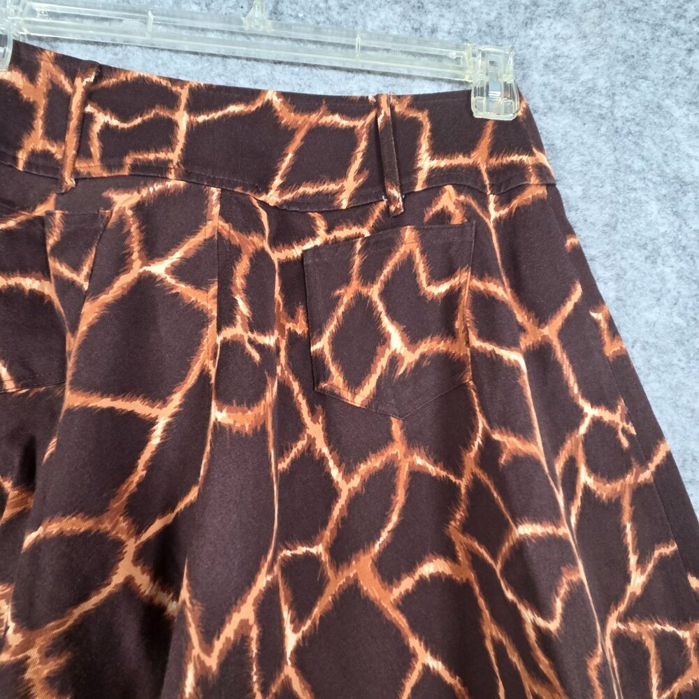 Dolce & Gabbana Animal Print Pleated Full Skirt Size 38 US 8 Brown Designer - Picture 7 of 9
